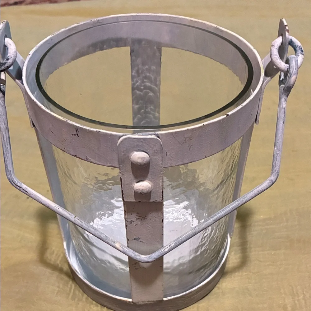 Chic Silver and Cream Lantern Duo